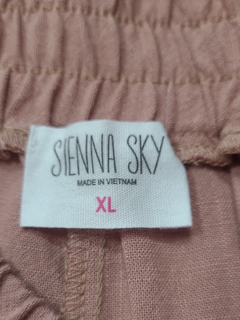 EUC Sienna Sky Wide Leg Pants Women's sz XL Dusty Rose Linen Blend Pull On Pant - Picture 5 of 12